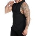 thumbnail image 3 of LilyLLL Mens Wokout Fitness Gym Hooded Tank Tops Quick Dry Muscle T Shirt, 3 of 4