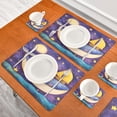 thumbnail image 3 of Wobogo Sailboat Whale Star Pattern Placemats Coasters Set of 1 Heat-resistant Non-slip Easy to Clean Square Dinner Plate Mat, 3 of 8
