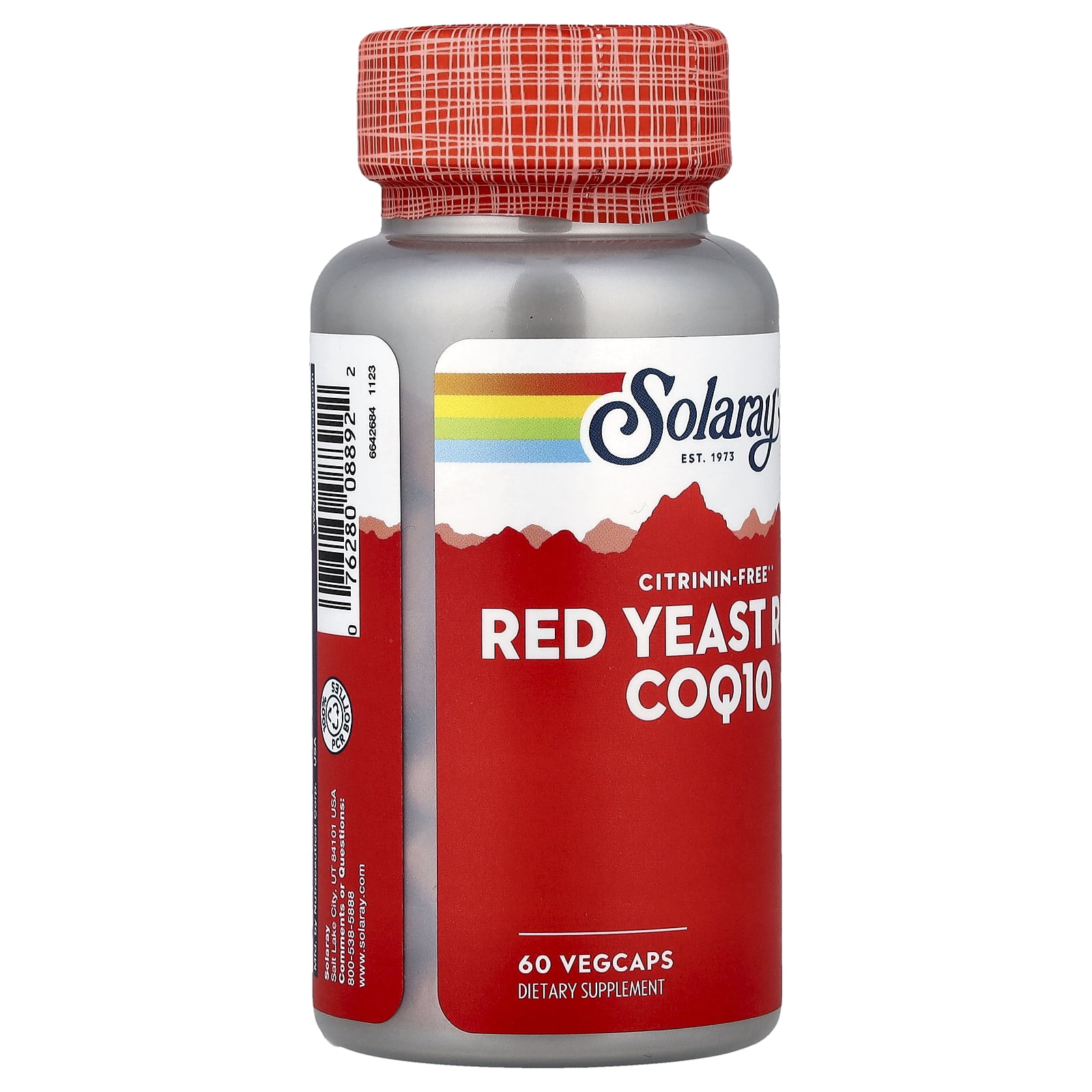 Solaray Red Yeast Rice Plus CoQ-10 | With Niacin for Added Cardiovascular Health Support | Non-Irradiated & No Citrinin | 60 Vegetarian Capsules