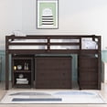 thumbnail image 2 of Bellemave Low Loft Bed with Movable Desk and Storage, Wood Twin Size Loft Bed with Drawers and Bookcase Shelf, Loft Bed with Cabinet for Teen Bedroom（Espresso), 2 of 8