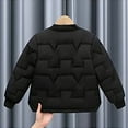thumbnail image 4 of SERTG Kids Solid Color Thickened Long Sleeve Round Neck Casual Warm Coat Fall Winter Plush Lined Jacket Outerwear for Boys Girls 5-15 Years(Black,12 Years), 4 of 6