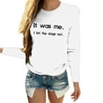 thumbnail image 7 of Penkiiy Shirts for Women Long Sleeve,Letter Print T-Shirt for Women O-Neck Plus Size Casual Summer Blouses Basic Tops L White, 7 of 7