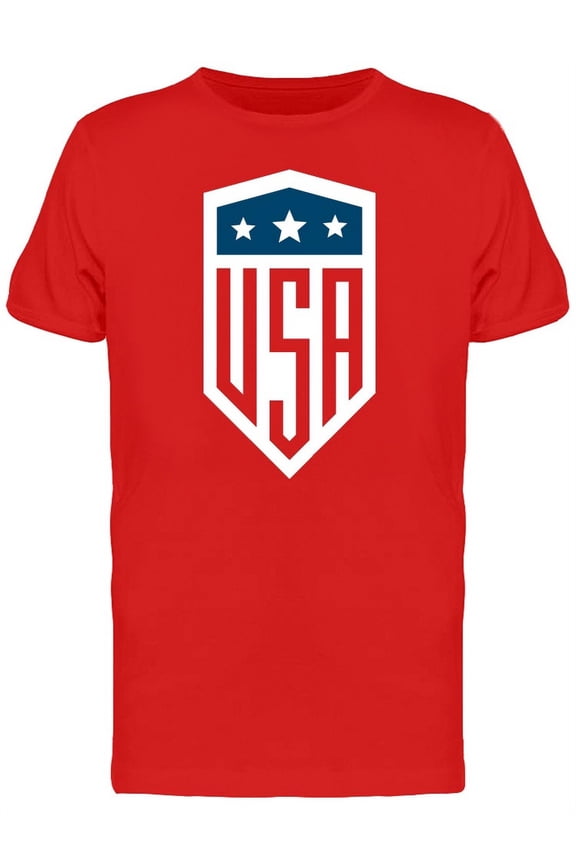 Usa Three Stars Shield Logo T-Shirt Men -Image by Shutterstock, Male Small