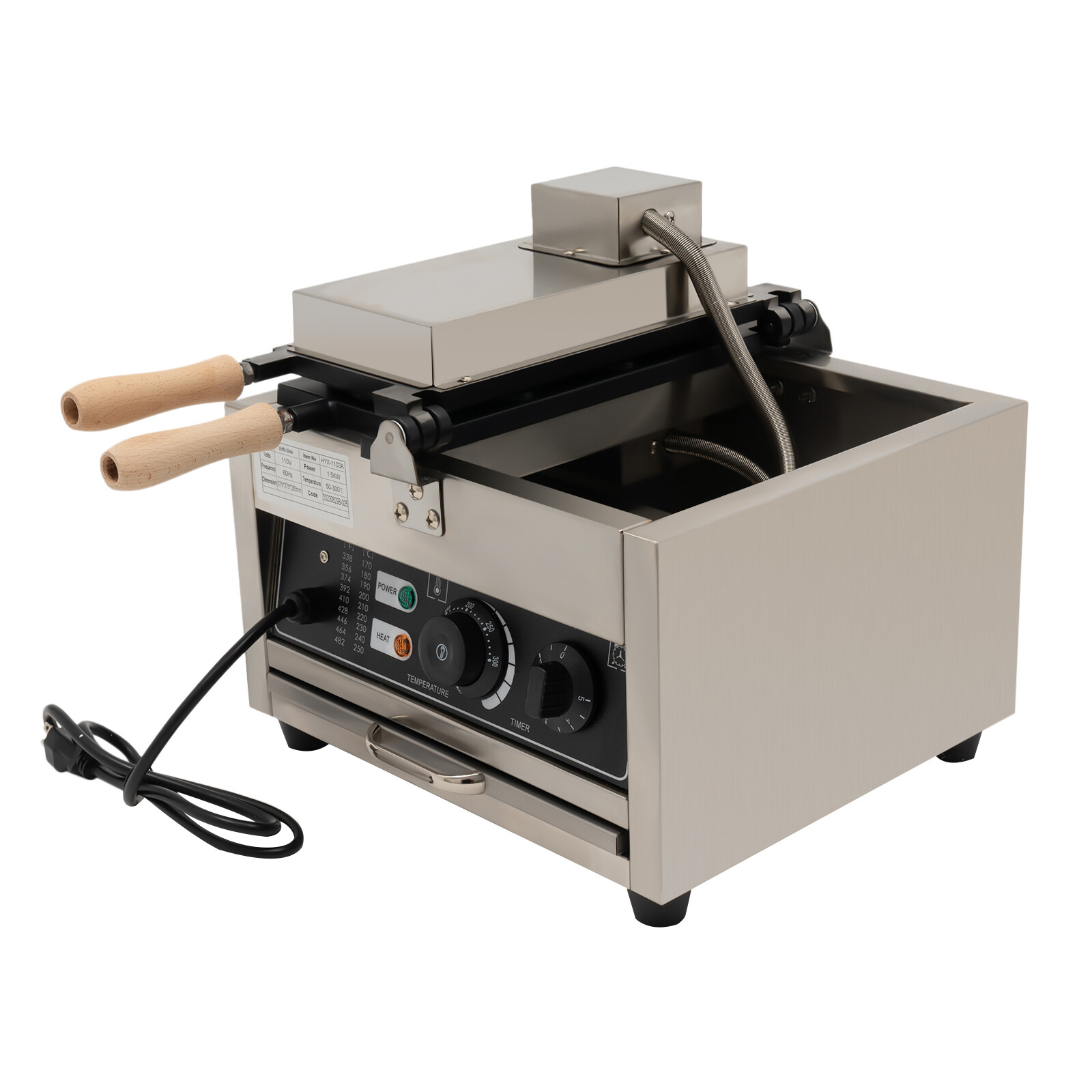 Non-stick Electric Taiyaki Maker Waffle Maker Machine Fish Baker Machine Fish Shaped Waffle Cones with Non Stick Cooking Plate for Food Stores Restaurants, Making Waffles