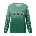thumbnail image 3 of Gibobby Sudaderas Navideñas para Mujeres Sudadera con cuello redondo y estampado de Navidad para mujer, camisas de entrenamiento de manga larga(Verde,M), 3 of 4