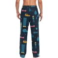 thumbnail image 6 of Men's Pajama Pants with Pockets Sleepwear Lounge Pants Stretch Casual Cartoon Car Dark, 6 of 6