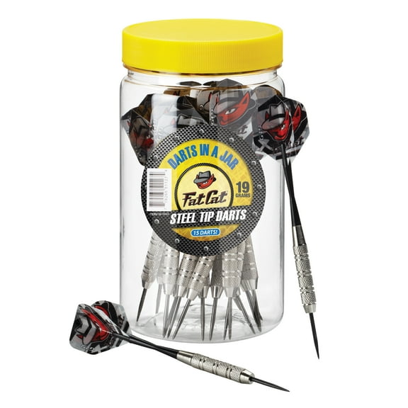 Fat Cat Darts in a Jar Steel Tip 19 Grams 15 Count