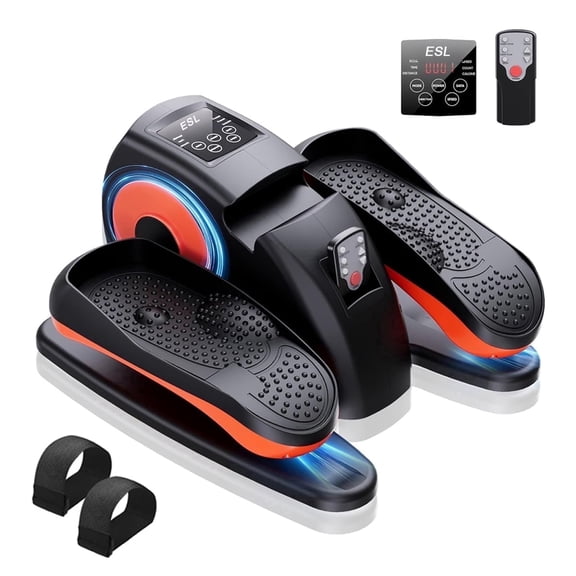Under Desk Elliptical for Seniors & Home Use with Remote, LCD Display and Safety Straps, Leg Exerciser Machines for Seniors, Ellipse Leg Exerciser with Pedal Straps