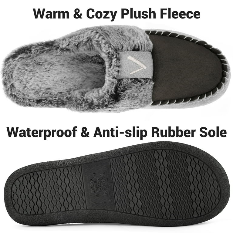 VONMAY Men's Memory Foam Fuzzy Slippers Slip On Scuff