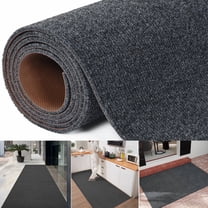 OVYEOFR 3ft x 10ft Commercial Rug, Non-Slip Runner Rug with Rubber Backing, Indoor Outdoor Utility Rug for Entrance, Kitchen, Corridor, Dark Grey