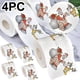 thumbnail image 1 of Papel higiénico desechable de pulpa de madera para Navidad, 4 rollos, 1 of 6