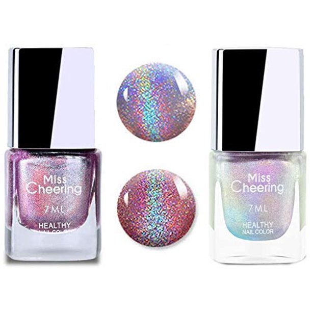 Holographic Nail Polish, Glossy Holographic Halo Glitter