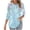 Light Blue, variant on 3/4 Length Sleeve Womens Tops Round Neck Casual Boho Floral Printed Summer Tunic Tops Basic Tees Blouses Dressy T-Shirts Pleated Shirts Light Blue XXL