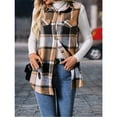 thumbnail image 3 of jinghuiyue Womens Plaid Vest Button Down Sleeveless Lapel Neck Long Vest Tops Outerwear Casual Flannel Waistcoat Jackets L, 3 of 6