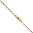 thumbnail image 1 of 14K Yellow Gold Medical Soft Diamond Shape Red Enamel Figaro ID Bracelet, 1 of 3