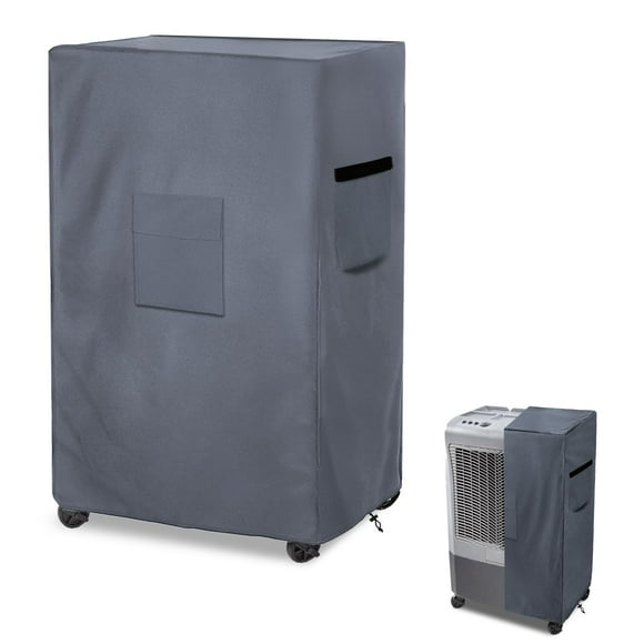 AIickwang Cubierta de enfriador de aire evaporativo portátil para exteriores, cubierta de enfriador de pantano impermeable resistente 600D, negro