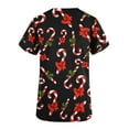thumbnail image 5 of fartey Christmas Nurse Scrubs for Women Tunic Fit Cute Snowman Print V Neck Uniform Tops Casual Short Sleeve Pockets Working Blouses for Gifts, 5 of 5
