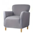 thumbnail image 1 of Xiao Hua Funda para sillón, 2 piezas, gris claro, tamaño S, funda elástica para silla individual, protectores para sillón, funda duradera para sillón, protectores de fácil instalación., 1 of 5