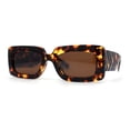 thumbnail image 2 of Womens Simple Mod Rectangle Narrow Plastic Sunglasses Tortoise Brown, 2 of 4