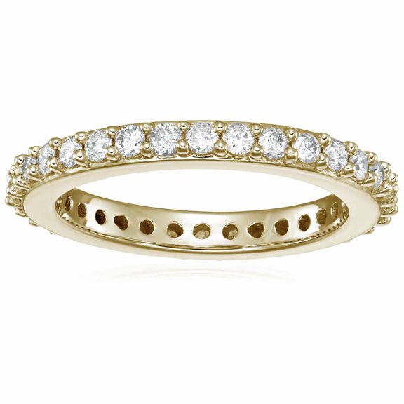 Vir Jewels 1 CTTW Diamond Eternity Ring Wedding Band 14K Yellow Gold Prong Set Size 7 Female Adult