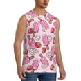 thumbnail image 2 of Haiem Men's Strawberry Popsicle Print Tank Tops Summer Sleeveless Cut Off Workout T-Shirts Fitness Vest Athletic Undershirts-X-Large, 2 of 8