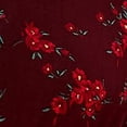 thumbnail image 4 of B DARLIN Womens Burgundy Ruffled Split Neck With Tie Floral Long Sleeve Short Party Fit + Flare Dress 9\10, 4 of 4