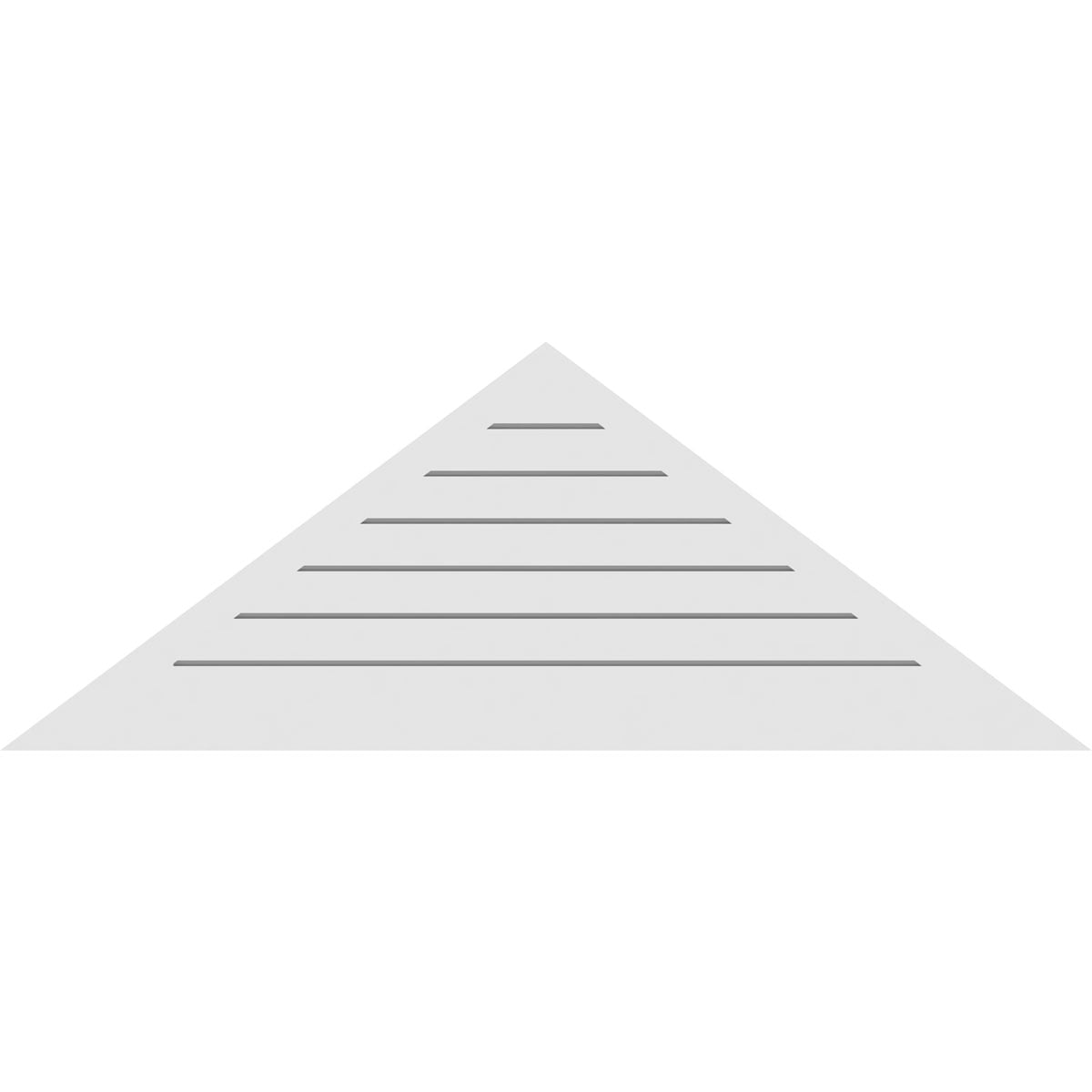 44"W x 22"H Triangle Surface Mount PVC Gable Vent 12/12 Pitch: Functional, w/ 2"W x 2"P Brickmould Sill Frame