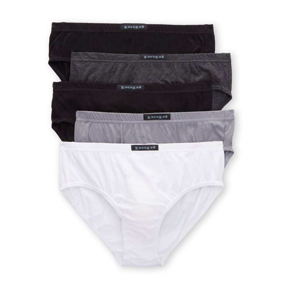 papi PAPI MEN UNDERWEAR PACK X5 SOLID 971 WHITE MEDIUM LOW RISE