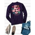 thumbnail image 6 of Blessed Girl Womens Long Sleeve T-Shirt How He Loves, Purple, MD, 6 of 6