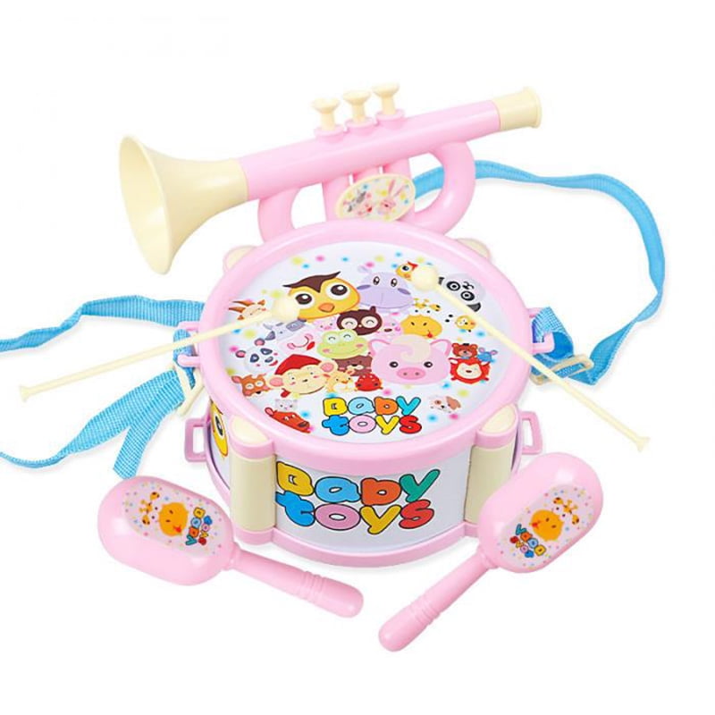 Children Toy Instruments Kit Drum Small Sand Hammer Horn Kits Early Educational Baby Toys Gift 6 Pcs;Children Toy Instruments Kit Drum Sand Hammer Horn Kits Baby Toys 6 Pcs