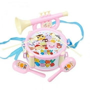 Children Toy Instruments Kit Drum Small Sand Hammer Horn Kits Early Educational Baby Toys Gift 6 Pcs;Children Toy Instruments Kit Drum Sand Hammer Horn Kits Baby Toys 6 Pcs