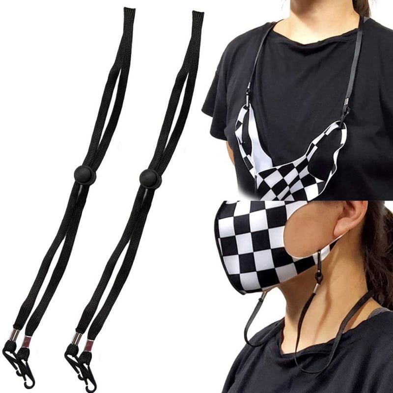 Face Mas-k Lanyard for Kids & Adults – Straps for Back of Head & Neck with Clips and Adjustable Stopper Relieve Presure Hands Free 4PCS