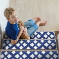 thumbnail image 3 of SussexHome Floral Design 9" X 28" Stair Treads - 70 % Cotton Anti-Slip Carpet Strips for Indoor Stairs-Easy to Install Stair Treads with Double Adhesive Tape-Safe, Extra-Grip, 10-Pack-Navy, 3 of 8