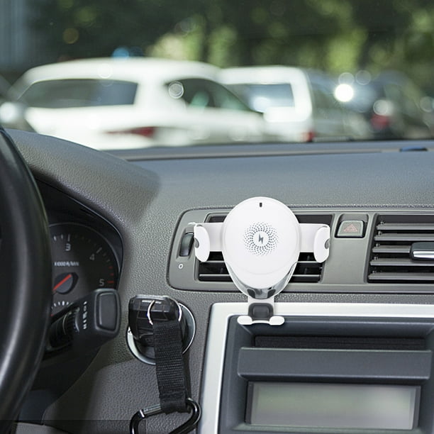 Cargador inalámbrico rápido de 15W y soporte para teléfono - Almohadilla de carga Qi con sujeción automática y protección contra sobrevoltaje y altas temperaturas para iPhone y Android