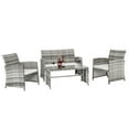 thumbnail image 2 of 4 Pieces Wicker Patio Furniture Set, PE Rattan Outdoor Furniture Set, Patio Bistro Set with Glass Coffee Table, Outdoor Furniture Set for Garden, Backyard, Porch, Balcony, Poolside, 2 of 11