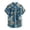 Blue, variant on Men Printed Stand-up Short-Sleeved Spring Shirts for Casual Daily Wear Blue M