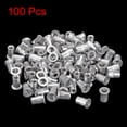 thumbnail image 3 of Unique Bargains 1/4-20 Rivet Nuts Aluminium Alloy Knurled Flat Head Threaded Insert Nut Silver 100 pcs, 3 of 5
