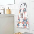 thumbnail image 3 of Yayeee 2 Pack Hand Towels for Bathroom 100% Cotton 16" x 28" Soft Absorbent Kitchen Towel, Blue Abstract Pattern, 3 of 7