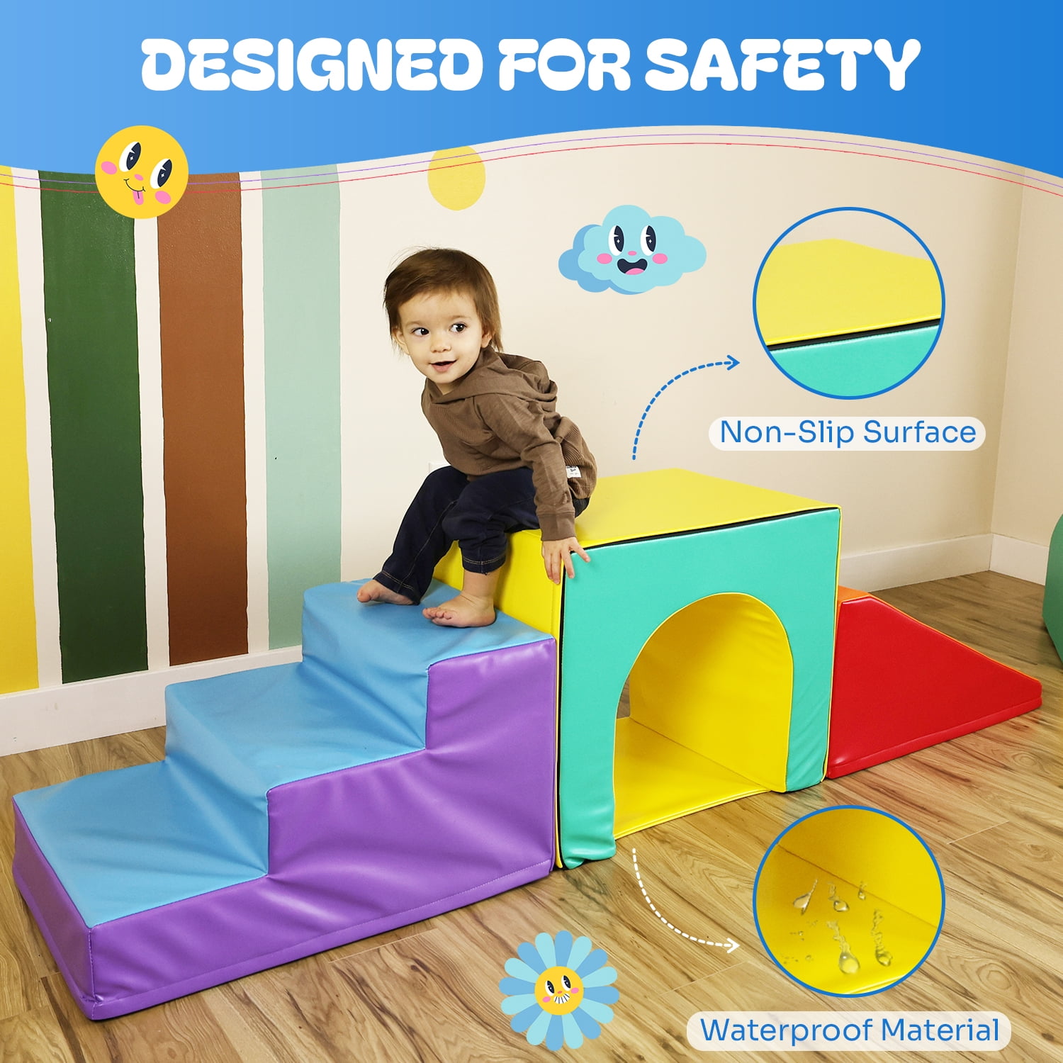 New Bounce Toddler Climbing Toys Soft Play Set for Kids Foam Climbing Blocks Safe Soft Gym Equipment Great for All Ages Walmart
