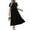 B-Black, variant on Long Dresses for Women Summer Short Sleeve Casual Crewneck Maxi Dress with Pockets