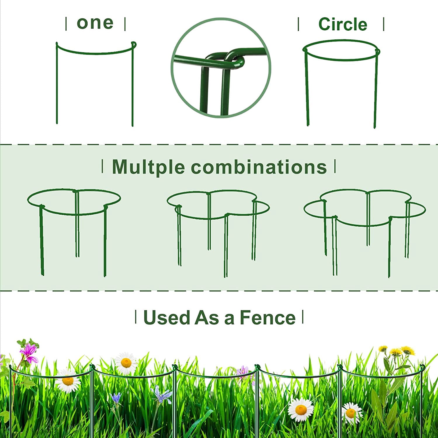 Plant Support Stakes, 6 PCS Peony Cages and Supports, Plant Stakes for Indoor Plants, Outdoor Plants, Monstera Tomato Hydrangea Support Cage, 10" W x 15.8" H