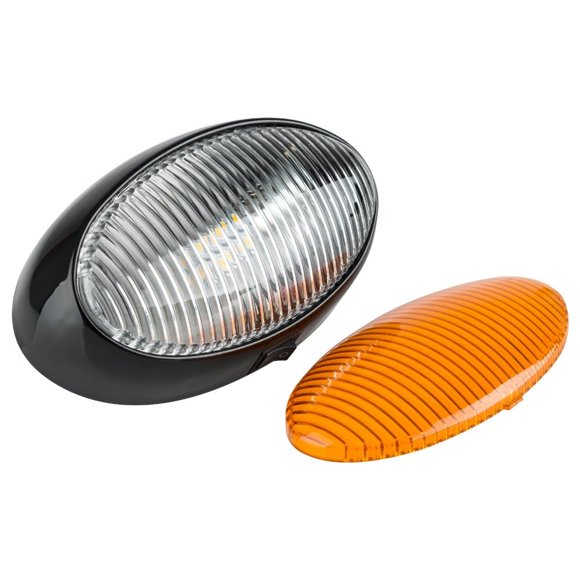 Luz LED ovalada Lumitronics para caravana, 12 V, con interruptor de encendido/apagado