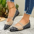 thumbnail image 6 of SuTry Women's Pointed Toe Flats Polka Dot Print Stretch Strap Lightweight Breathable Mesh Comfortable Casual Walking Shoes(41), 6 of 9