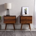 thumbnail image 6 of Walker Edison 2-Drawer Wood Nightstand, Set of 2, Dark Walnut, 6 of 8