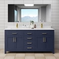 thumbnail image 2 of Wyndham Collection Beckett 72" Wood Double Bathroom Vanity in Dark Blue/Gold, 2 of 6