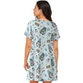 thumbnail image 2 of Bixox Winter Wonderland Light Blue Pattern Women's Nightgown, Soft & Breathable Sleepwear, Round Neck Knee-Length Pajama Dress,Loungewear for Home & Sleep, 2 of 7