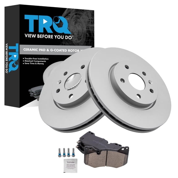 TRQ Front Brake Pad and Rotor Set Ceramic G Coated Rotors Fits 2020-2021 Chevrolet Corvette