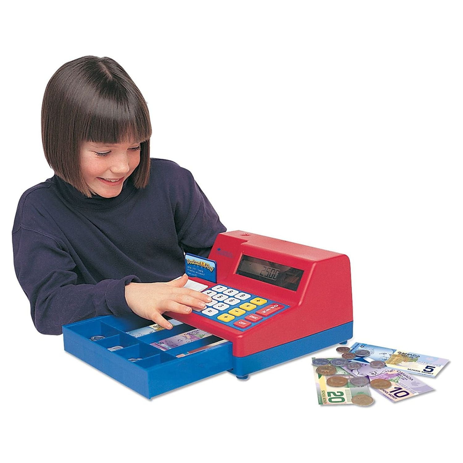 Learning Resources Pretend & Play Calculator Cash Register with Canadian Currency,  Ages 3+