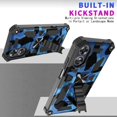 thumbnail image 4 of Camouflage Case for Oppo A17 with Magnetic Kickstand, Built-in 360° Rotate Ring Stand Magnetic Car Mount Phone Cover Case for Oppo A17 MC Dark Blue, 4 of 8