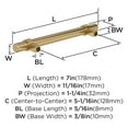 thumbnail image 3 of Amerock Central 5-1/16 inch (128mm) Center-to-Center Champagne Bronze Cabinet Pull, 25 Pack, 3 of 4